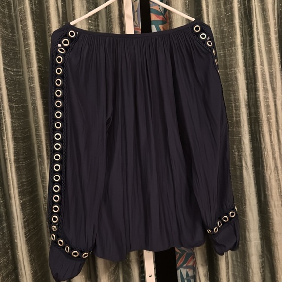 Ramy Brook Navy Blouse Size P Oversized EUC Designer Top - Picture 6 of 6